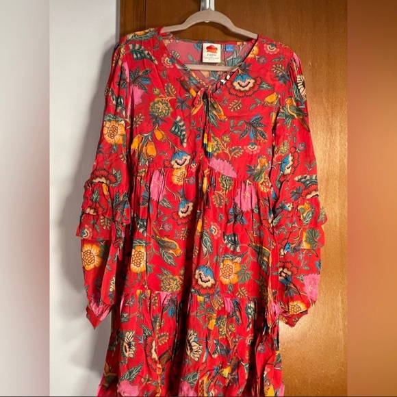 FARM RIO ANTHROPOLOGIE MINI DRESS ROSES - Picture 4 of 11